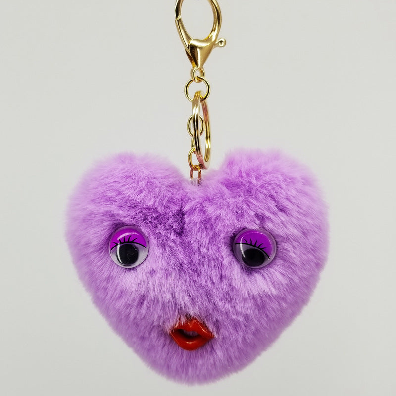 Wholesale Alloy Cute Love Fur Ball Key Chain